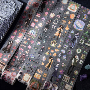 1 rouleau de ruban adhésif Enchantment Pact Series Girl-Themed Sticker Roll European Vintage Decorative Base Layer Stickers - Product Image 2