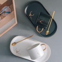 Tasse et soucoupe de luxe en céramique, nouvel arrivage de fruits, Style européen mat, pour le petit déjeuner, au lait, au café, nouveauté