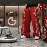 Pantalon de survêtement large et épais personnalisé en nylon premium, coupe ample, ourlet ouvert, style streetwear, fabricant OEM ODM marque privée