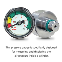 5000 PSI High Pressure Scuba Diving Pressure Gauge 1 Inch Face 7/16"-20UNF Threads