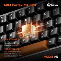 AKKO MOD68 HE Keyboard Gaming Mekanik 65% 8000Hz Polling 0.005mm RT Aluminium CNC ARGB 500Hz 10000mAh Nirkabel Hot-Swap