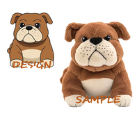 Peluche personnalisée pour animaux de compagnie, chien, OEM, Bulldog, Caniche, broderie personnalisée, logo, anniversaire, mousse à mémoire de forme, courte garniture