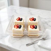Nouvelle conception professionnelle, boîte à gâteau anti-buée personnalisée, boîte à pâtisserie pour boulangerie, conteneur en plastique PET rectangulaire épais avec couvercle