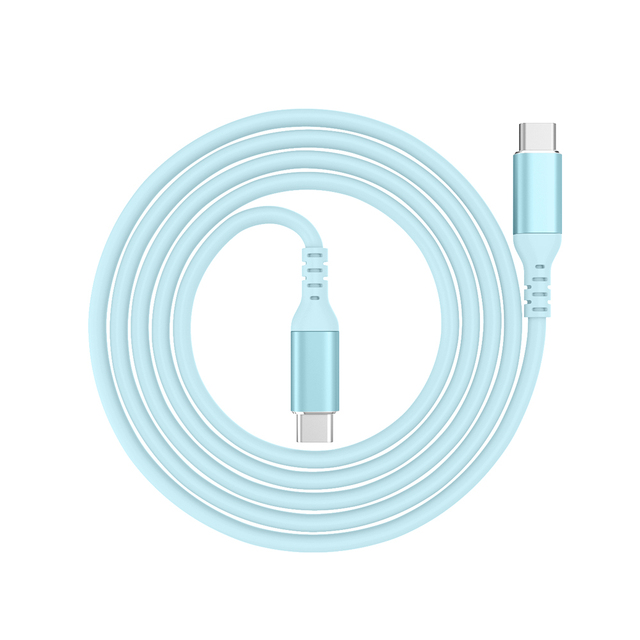 USB-IF ISO Factory 100W 5A Tipo C USB Cable Colorful Soft Silicone Charging Data Cable USB C to C for Phone & Laptop