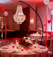 Nouveaux accessoires de mariage, rideau de perles en cristal plaqué fer européen, lustre, aménagement de la salle de réception de mariage, lumières décoratives de scène