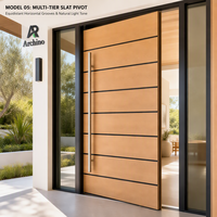 Porte d'entrée en acier imitation bois, finition aspect bois, design imitation bois, porte extérieure pour villa