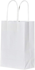 Sacs en papier de petite taille avec poignées, sacs cadeaux pour fêtes d'anniversaire, sacs à main pour magasins de vêtements, sacs en papier kraft pour plats à emporter - Product Image 2