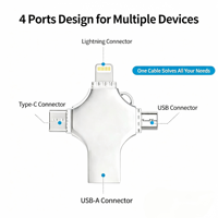 Clé USB OTG 4-en-1 avec lecteur MP3, interface multiple Lightning et Micro USB, personnalisable avec logo pour ordinateur