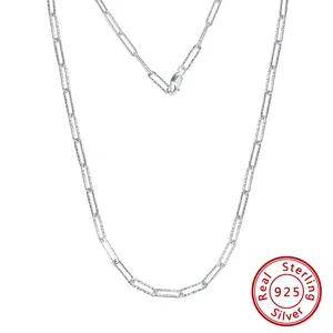 RINNTIN SC Sterling Silver Ouro Cubano Link Cadeia Colares para Mulheres Homens Cadena De Plata 925 Fine Jewelry