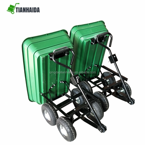 รถเข็นขนของแบบมีหลังคา <span class=keywords><strong>4</strong></span> ล้อ พร้อมตะกร้าพลาสติก สำหรับสวน - Product Image 5