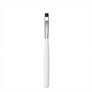 แปรงทาเล็บแบบหัวแบนด้ามสั้น ด้ามพลาสติกสีขาวเดี่ยว อุปกรณ์ทำเล็บ - Product Image 1