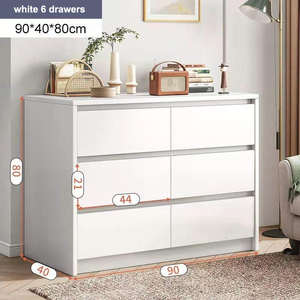 Meuble de rangement Lumio moderne en bois blanc pour chambre, salon, salle à manger, table d'appoint, commode durable - Product Image 2