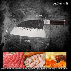 Cuchillo de Carnicero Serbio de 8 Pulgadas, Forjado a Mano, Hoja Ancha, Mango de Madera de Ébano, para Cocina, Picar, Camping y Barbacoa - Product Image 2