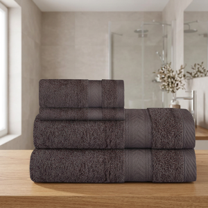 Solid Color Terry Cloth Disposable Quick-Dry <b>Bath</b> Towel <b>Set</b> Rectangle Woven Hotel Use Adult Dark Gray - Product Image 1