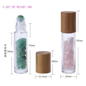 Venta al por mayor, 10ml, piedra natural de piedras preciosas, rodillo curativo, Chips de cristal dentro de la botella de vidrio de aceite esencial - Product Image 6