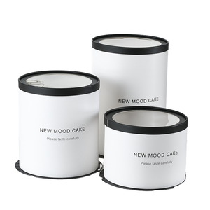 Caixa Redonda para Bolo com Tampa Transparente 4/6/<span class=keywords><strong>8</strong></span>/10 Polegadas Três em Um em PET de Materiais Reciclados Autoerigível em Promoção com Borda Transparente - Product Image 1