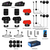 Fodsports FX10C pour casque Bluetooth Casque 2 pièces Intercomunicador Moto avec talkie-walkie pour motos Topi Keledar