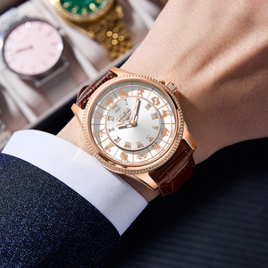 Montre d'affaires pour homme tendance, 12 constellations du zodiaque, chiffres romains, bracelet en cuir lumineux, design simple de dessin animé, cadran à aiguilles - Product Image 6