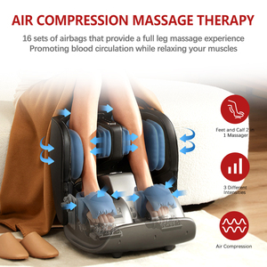 Masseur électrique <span class=keywords><strong>Amazon</strong></span> <span class=keywords><strong>Shiatsu</strong></span> plié pour les pieds avec conception à roulement et pressage à l'air Pétrissage et fonction de chaise chauffante pour le corps - Product Image 5