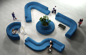 Ensemble de canapés de bureau ronds extensibles modernes, meubles modulaires commerciaux pour les zones de réception des hôpitaux, des hôtels et des halls - Product Image 4