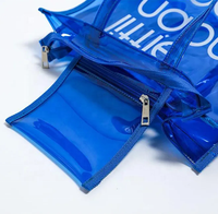 Sac fourre-tout holographique en PVC taille L personnalisé pour femme, sac à main décontracté à fermeture ouverte, motif imprimé avec logo et lettres, bandoulière, 2-2,9 L