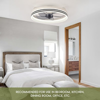 Ventilateur de plafond à pales en acrylique transparent avec lumière, 4 pales, silencieux, moteur DC réversible, LED dimmable, télécommande, pour chambre et maison