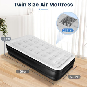 Matelas gonflable simple et durable avec haut floqué 18 ''de haute pompe jumelle intégrée pour hôtels - Product Image 6