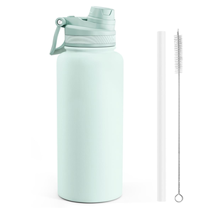 Bouteilles d'eau de sport en acier inoxydable à double paroi, sans BPA, avec poignée, personnalisables avec logo, 32 oz et 40 oz - Product Image 1
