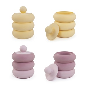Caratte <span class=keywords><strong>Donut</strong></span> Vòng bê tông nhựa nến chủ Silicone khuôn với nắp xi măng jesmonite khuôn - Product Image 6
