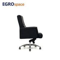 EGROspace Chaise de bureau en cuir de luxe moderne, pivotante, pour réception, réunion, formation et visiteurs