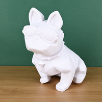 DIY Fluid Poupée en vinyle Bulldog 28 cm Embryon blanc avec tirelire Ornements blancs vierges Peinture graffiti artisanale pour enfants Chien français