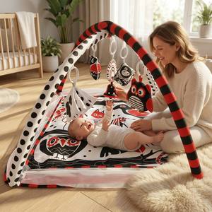 <span class=keywords><strong>Tapis</strong></span> <span class=keywords><strong>d</strong></span>'éveil noir et blanc à contraste élevé pour bébé, <span class=keywords><strong>tapis</strong></span> <span class=keywords><strong>d</strong></span>'activités pour nouveau-né avec arche amovible et jouets sensoriels en peluche - Product Image 2