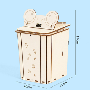 Kit DIY OKYN-Y2378 Poubelle Intelligente à Capteur, Design Grenouille en Bois, Induction Infrarouge, Jouet Scientifique STEM pour l'Enseignement Scolaire - Product Image 2