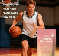 Gummies Protéinés pour Adultes à Marque Blanche OEM, Vitamines et Collagène, Gummies Protéinés pour la Prise de Masse Musculaire, Complément Végétalien