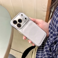 Étui de téléphone de luxe en silicone antichoc et cuir PU, avec grande fenêtre pour appareil photo, multicolore, pour iPhone 17 16 15 14 13 Pro Max