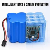 Batteries au lithium-ion rechargeables personnalisées 3,7 V, 7,4 V, 11,1 V, 12 V, 6 Ah, 10 Ah, 12 Ah avec BMS pour robot aspirateur, applications médicales, solaires et de sécurité