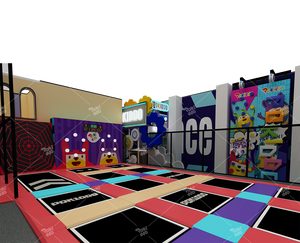 Équipement de <span class=keywords><strong>parc</strong></span> de trampolines commercial Pokiddo de 1000 m² avec mur d'escalade Tap Fun pour usage intérieur dans les centres de divertissement familial - Product Image 3