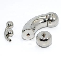 Bague en acier inoxydable à double boule pour enfants, à surface rugueuse et incurvée, avec filetage interne PA, anti-allergique, multi-usage, cadeau de mariage, pour fête