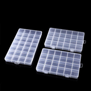 Caja de almacenamiento de plástico transparente con 24/28 compartimentos, organizador de cuentas y joyas, contenedor de escritorio para cuentas sueltas, bricolaje y ferretería - Product Image 4