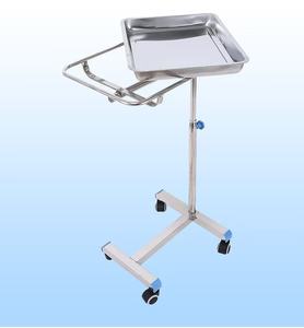 Chariot de support de plateau d'hôpital d'acier inoxydable de barre simple et double chariot d'outils d'instrument vétérinaire réutilisable pour le théâtre d'opération - Product Image 3