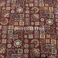 Tissu Velours Brodé Vintage en Spandex/Polyester, Résistant à l'Abrasion, Respirant, Style National Chinois, pour Textile de Maison