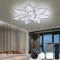 TSINYE-Plafonnier LED Moderne Blanc, en Acrylique, avec Télécommande pour Salon, Style Moderne