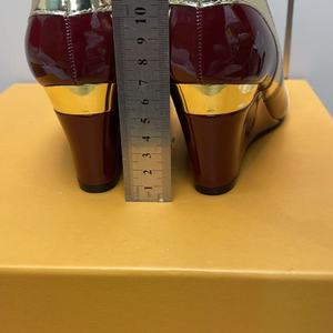 Escarpins sexy à bout fermé et bout rond en cuir verni, talon compensé épais et rembourré, antidérapants, élégants, pour l'hiver et l'été - Product Image 4