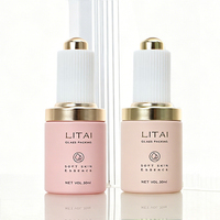 Flacon compte-gouttes en verre de luxe 30 ml pour huile essentielle pour les yeux, flacon vide de 1 oz pour sérum et huile de soin avec compte-gouttes à bouton-poussoir