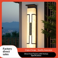Lampe murale LED extérieure en acier inoxydable, style chinois moderne, luxe léger, étanche, pour entrée de villa, piliers muraux extérieurs