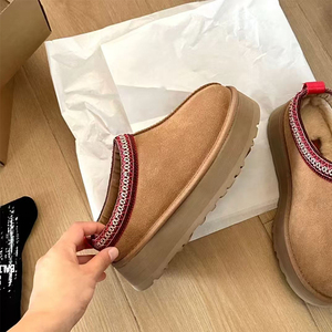 Pantofole con plateau superiore <span class=keywords><strong>in</strong></span> <span class=keywords><strong>vera</strong></span> <span class=keywords><strong>pelle</strong></span> da esterno per interni <span class=keywords><strong>in</strong></span> <span class=keywords><strong>vera</strong></span> <span class=keywords><strong>pelle</strong></span>, scarpe calde invernali, pantofola <span class=keywords><strong>in</strong></span> camoscio da <span class=keywords><strong>donna</strong></span> - Product Image 6