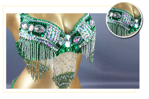 Offre Spéciale Femme perlé Danse Du Ventre Costume D'usure + ceinture 2pc ensemble Dames Danse Du Ventre Costumes de Danse Du Ventre Vêtements - Product Image 4