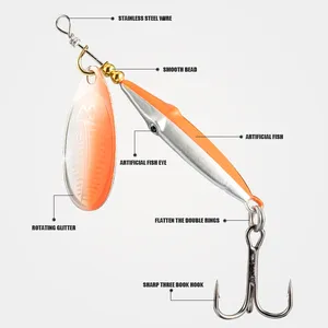 Isca Artificial LUSHAZER Spinner Blade Sinking Spinnerbait 85mm 9g com Lantejoulas Rotativas para Pesca de Bass, Trout e Pike - Product Image 3