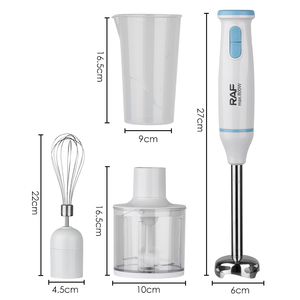 Ensemble de mixeur RAF 800W 4 en 1, mixeur à main, démarrage rapide, double commande de commutation, 2 lames en acier inoxydable, pot de 700 ml pour un usage quotidien, agitation manuelle - Product Image 2