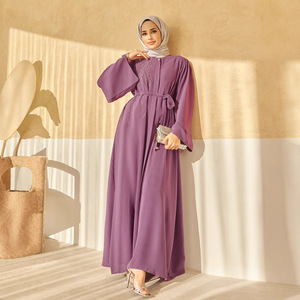 2210 # <span class=keywords><strong>Djellaba</strong></span> femmes robe musulmane turquie dubaï industrie lourde perles strass Abaya - Product Image 4